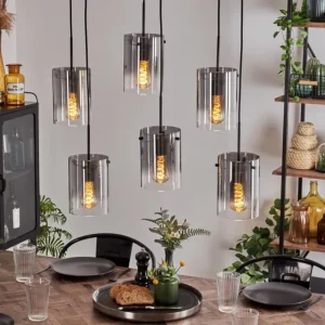 hofstein Suspension Parane Clair, Fumé, 6 lumières* Lampes Modernes