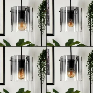 hofstein Suspension Parane Clair, Fumé, 4 lumières* Lampes Modernes