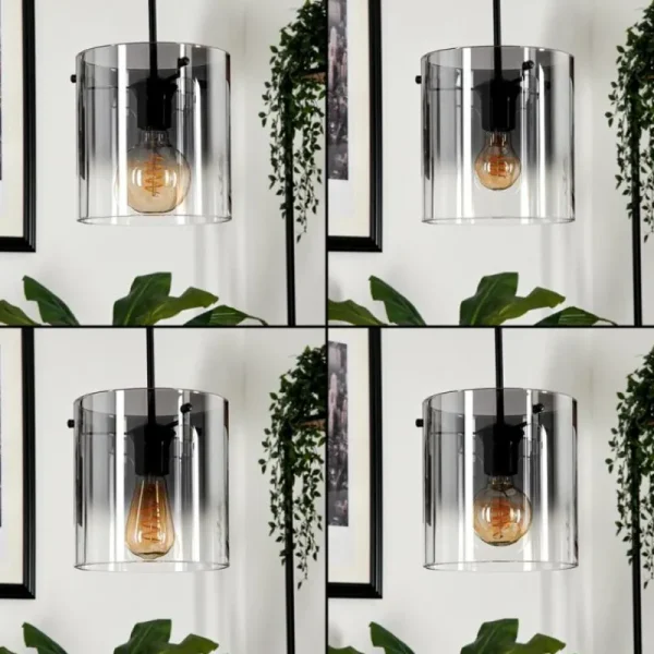 hofstein Suspension Parane Clair, Fumé, 4 lumières* Lampes Modernes