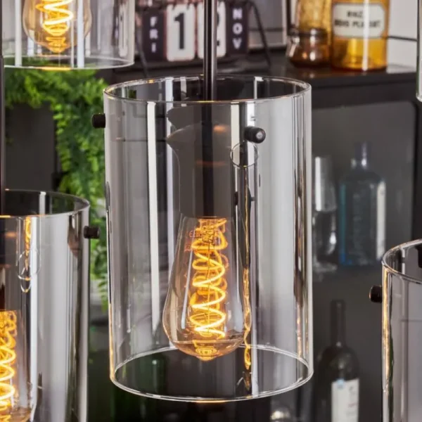 hofstein Suspension Parane Clair, Fumé, 6 lumières* Lampes Modernes