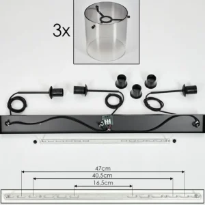 hofstein Suspension Parane Clair, Fumé, 3 lumières* Lampes Modernes