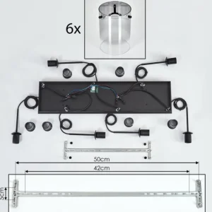 hofstein Suspension Parane Clair, Fumé, 6 lumières* Lampes Modernes
