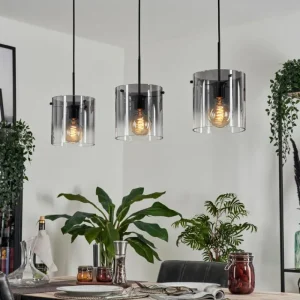hofstein Suspension Parane Clair, Fumé, 3 lumières* Lampes Modernes