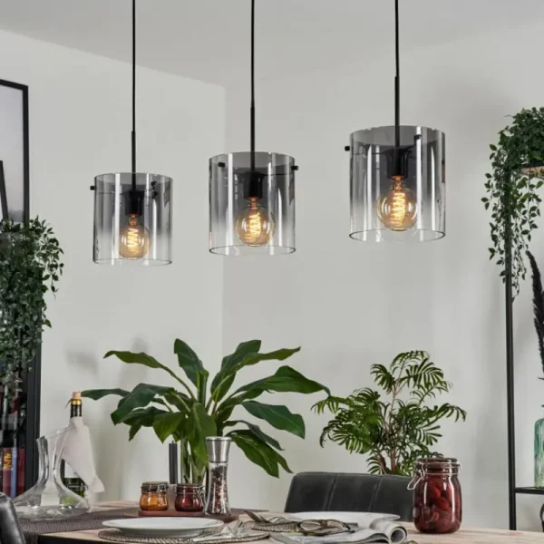 hofstein Suspension Parane Clair, Fumé, 3 lumières* Lampes Modernes