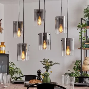hofstein Suspension Parane Clair, Fumé, 6 lumières* Lampes Modernes
