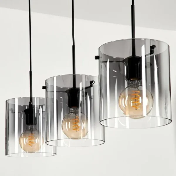 hofstein Suspension Parane Clair, Fumé, 3 lumières* Lampes Modernes