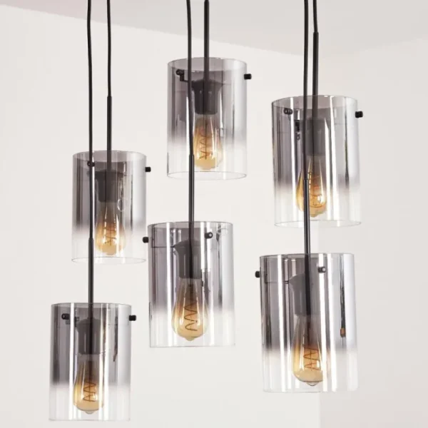 hofstein Suspension Parane Clair, Fumé, 6 lumières* Lampes Modernes