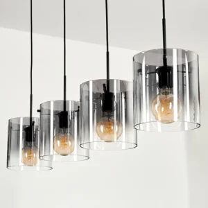 hofstein Suspension Parane Clair, Fumé, 4 lumières* Lampes Modernes
