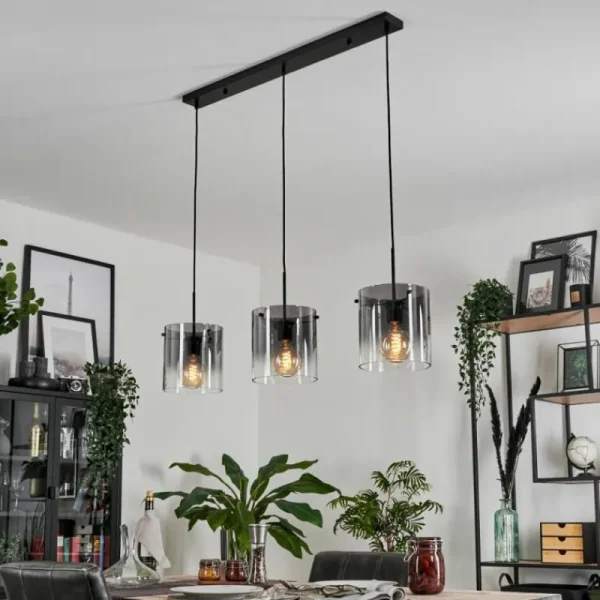 hofstein Suspension Parane Clair, Fumé, 3 lumières* Lampes Modernes