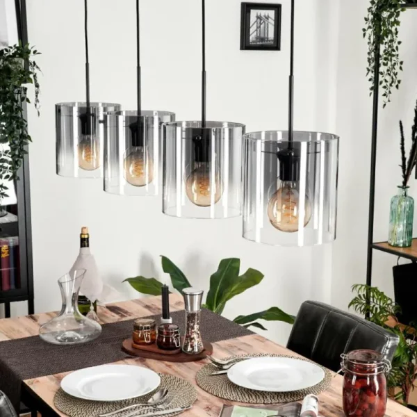 hofstein Suspension Parane Clair, Fumé, 4 lumières* Lampes Modernes