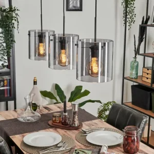 hofstein Suspension Parane Fumé, 3 lumières* Lampes Modernes