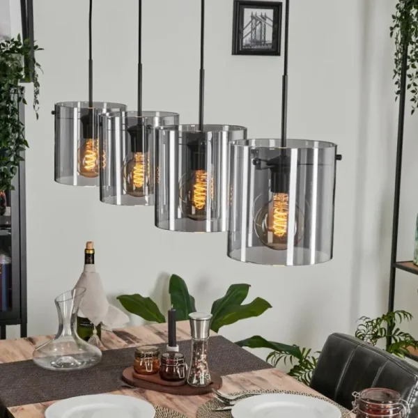 hofstein Suspension Parane Fumé, 4 lumières* Lampes Modernes
