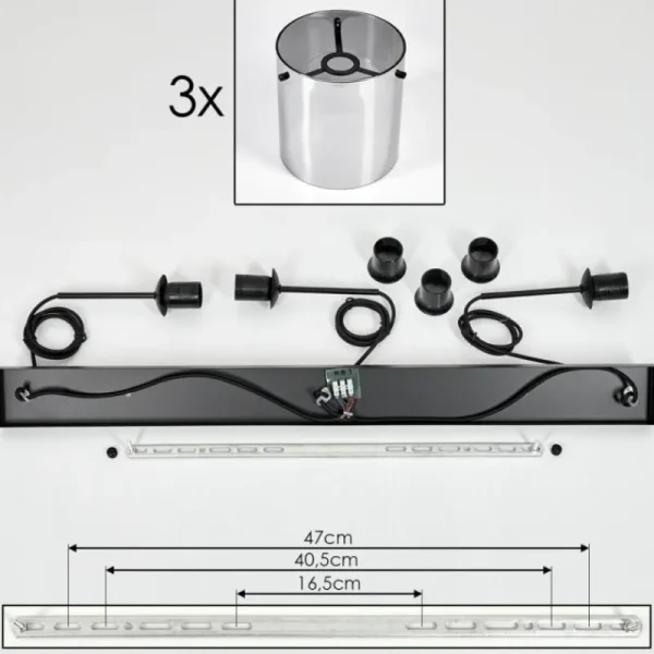 hofstein Suspension Parane Fumé, 3 lumières* Lampes Modernes