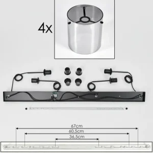 hofstein Suspension Parane Fumé, 4 lumières* Lampes Modernes
