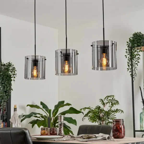 hofstein Suspension Parane Fumé, 3 lumières* Lampes Modernes