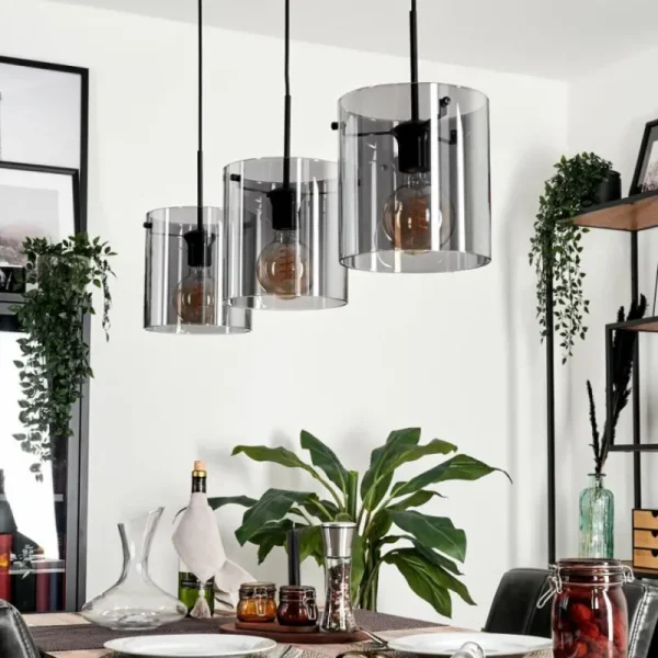 hofstein Suspension Parane Fumé, 3 lumières* Lampes Modernes