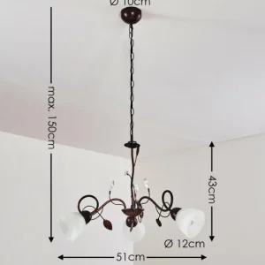 hofstein Suspension Peccia Rouille, 3 lumières* Lampes En Verre