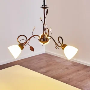 hofstein Suspension Peccia Rouille, 3 lumières* Lampes En Verre