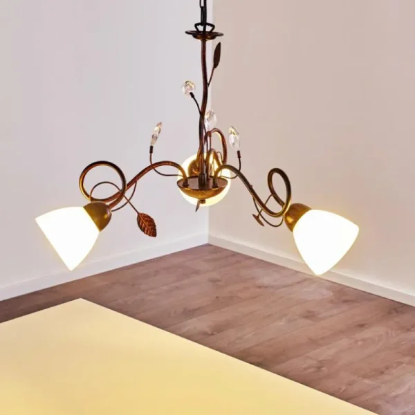 hofstein Suspension Peccia Rouille, 3 lumières* Lampes En Verre