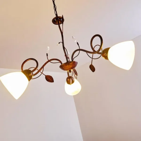 hofstein Suspension Peccia Rouille, 3 lumières* Lampes En Verre