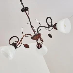 hofstein Suspension Peccia Rouille, 3 lumières* Lampes En Verre