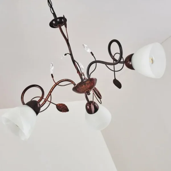 hofstein Suspension Peccia Rouille, 3 lumières* Lampes En Verre