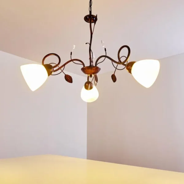 hofstein Suspension Peccia Rouille, 3 lumières* Lampes En Verre