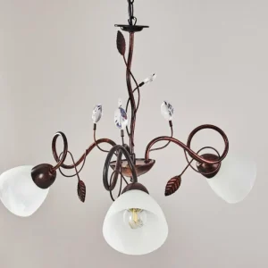 hofstein Suspension Peccia Rouille, 3 lumières* Lampes En Verre