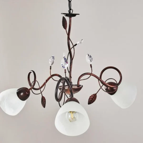 hofstein Suspension Peccia Rouille, 3 lumières* Lampes En Verre