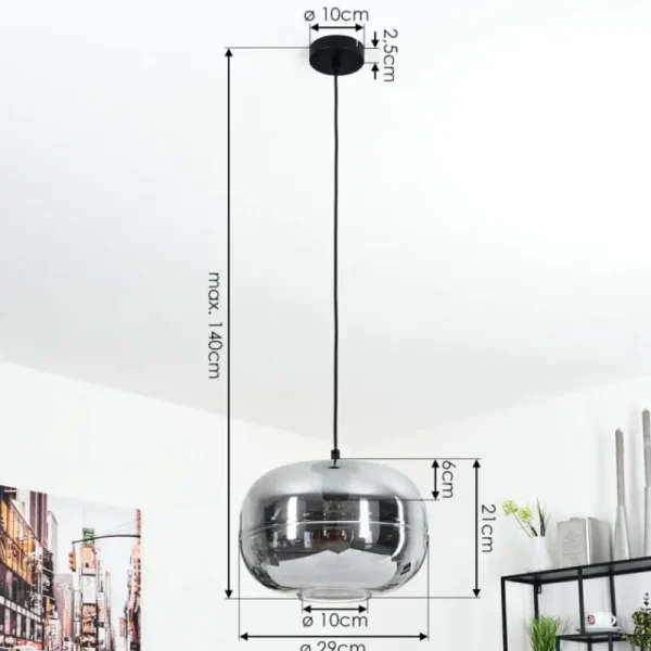hofstein Suspension Peonniemi Noir, 1 lumière* Lampes Modernes