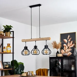 hofstein Suspension Pila Écru, Noir, 3 lumières* Lampes Modernes