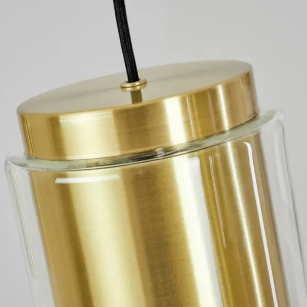 hofstein Suspension Pimeirol Noir, 3 lumières* Lampes En Verre