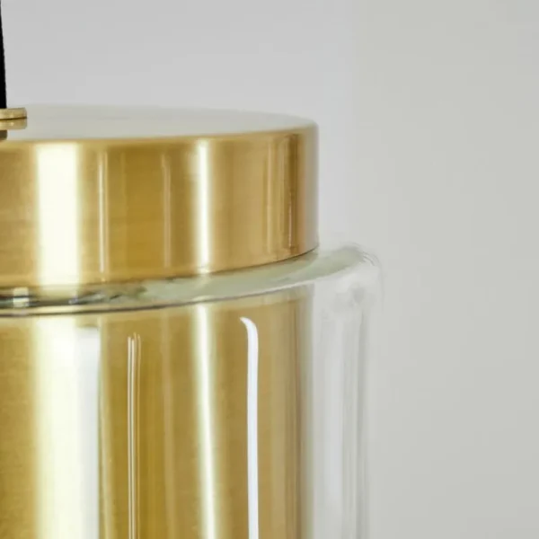 hofstein Suspension Pimeirol Noir, 3 lumières* Lampes En Verre