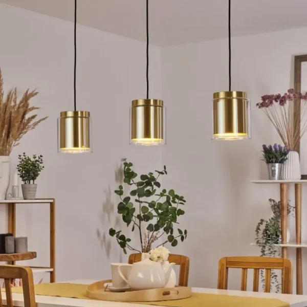 hofstein Suspension Pimeirol Noir, 3 lumières* Lampes En Verre