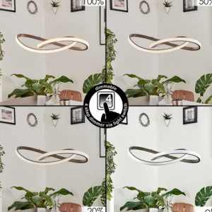 hofstein Suspension Pitasch LED Nickel mat, 1 lumière* Lampes Modernes