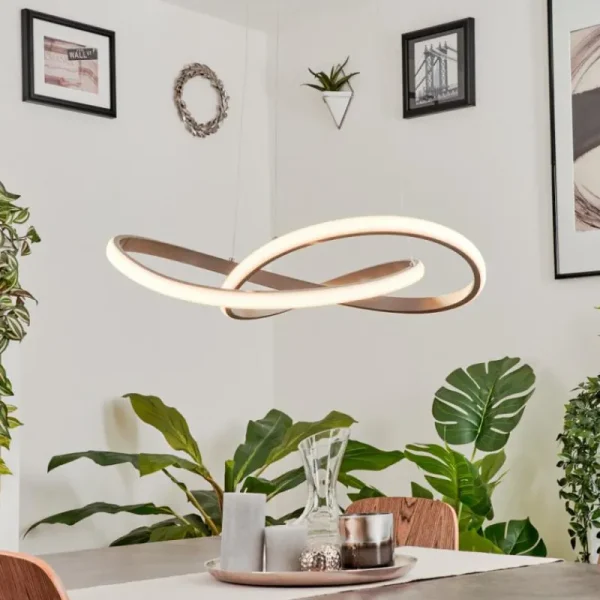 hofstein Suspension Pitasch LED Nickel mat, 1 lumière* Lampes Modernes