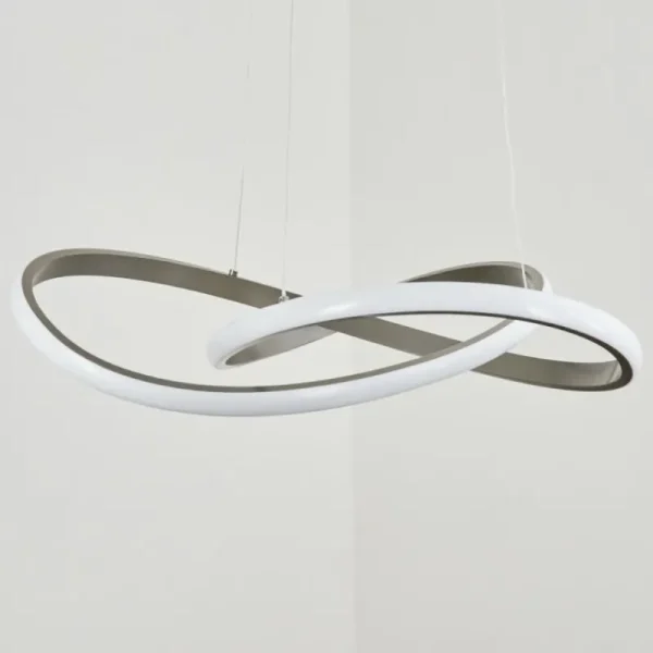 hofstein Suspension Pitasch LED Nickel mat, 1 lumière* Lampes Modernes