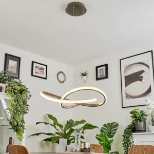 hofstein Suspension Pitasch LED Nickel mat, 1 lumière* Lampes Modernes