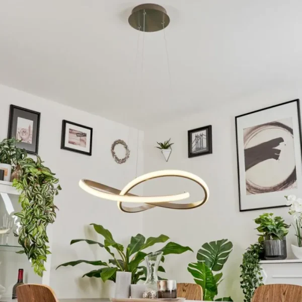 hofstein Suspension Pitasch LED Nickel mat, 1 lumière* Lampes Modernes
