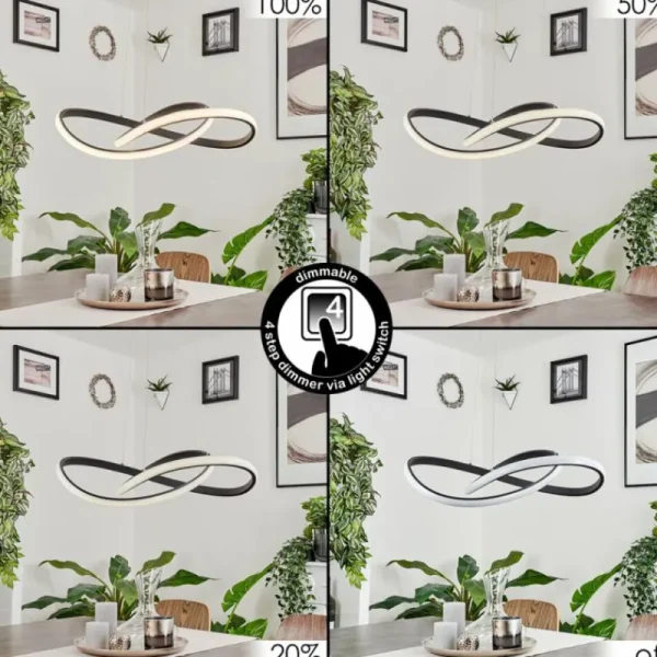 hofstein Suspension Pitasch LED Noir, 1 lumière* Lampes Modernes