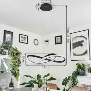 hofstein Suspension Pitasch LED Noir, 1 lumière* Lampes Modernes