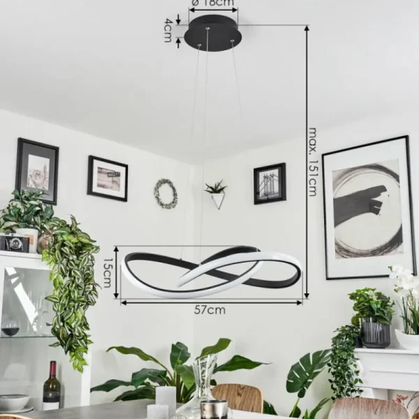 hofstein Suspension Pitasch LED Noir, 1 lumière* Lampes Modernes