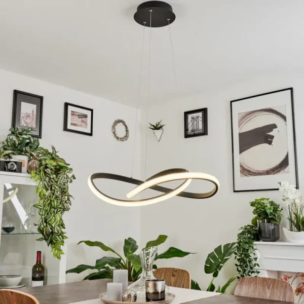 hofstein Suspension Pitasch LED Noir, 1 lumière* Lampes Modernes