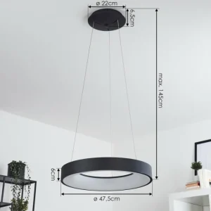 hofstein Suspension Playas LED Noir, 1 lumière* Lampes Modernes