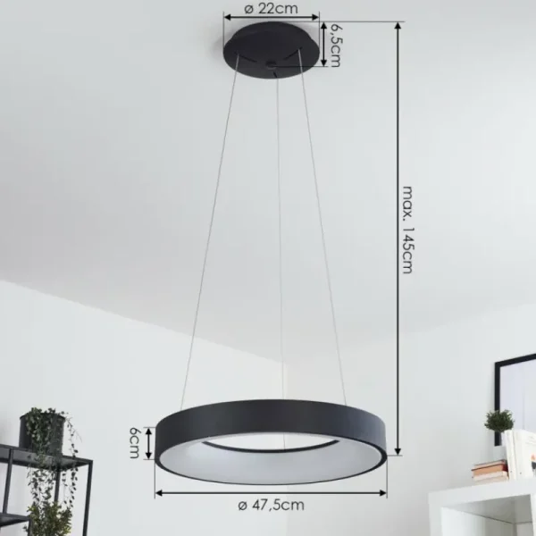 hofstein Suspension Playas LED Noir, 1 lumière* Lampes Modernes
