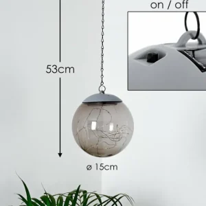 hofstein Suspension Pollenca LED Fumée, Noir, 20 lumières* Lampes Modernes