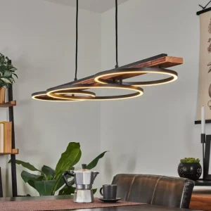 hofstein Suspension Pompu LED Brun, Noir, 3 lumières* Lampes Modernes
