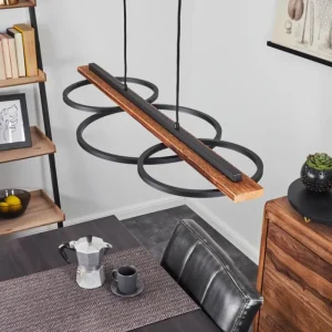 hofstein Suspension Pompu LED Brun, Noir, 3 lumières* Lampes Modernes
