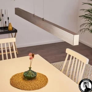 hofstein Suspension Poroporo LED Nickel mat, 1 lumière* Lampes En Verre