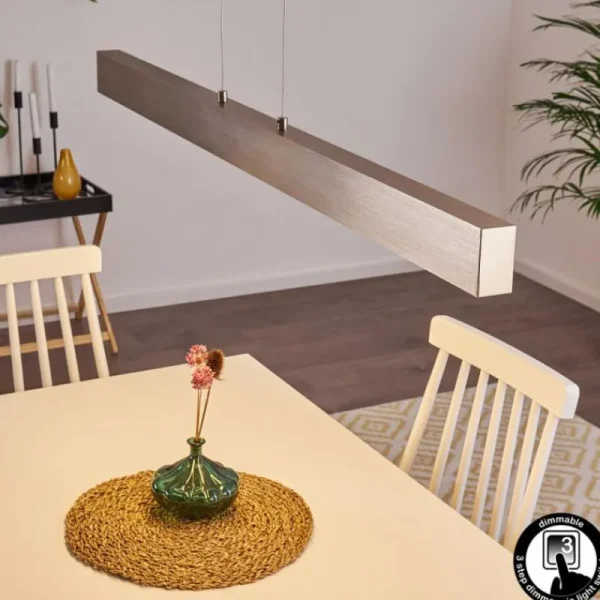 hofstein Suspension Poroporo LED Nickel mat, 1 lumière* Lampes En Verre